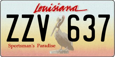 LA license plate ZZV637