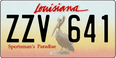 LA license plate ZZV641