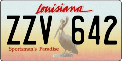 LA license plate ZZV642