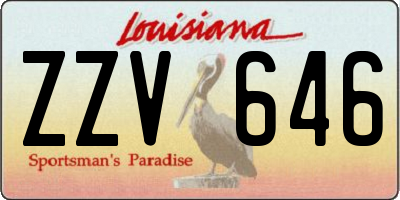 LA license plate ZZV646