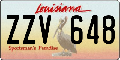 LA license plate ZZV648