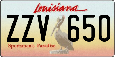 LA license plate ZZV650