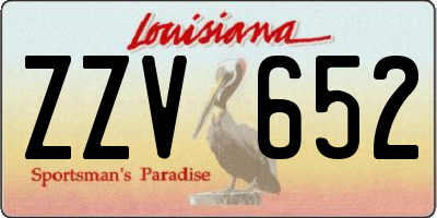 LA license plate ZZV652