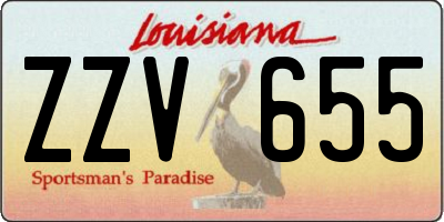 LA license plate ZZV655