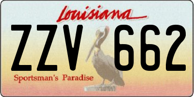 LA license plate ZZV662