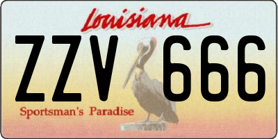 LA license plate ZZV666