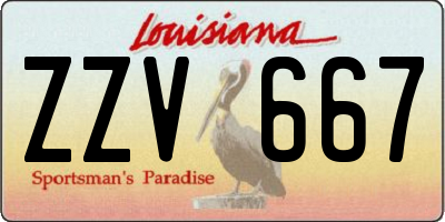 LA license plate ZZV667