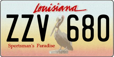 LA license plate ZZV680