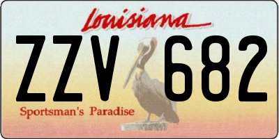 LA license plate ZZV682