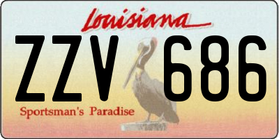 LA license plate ZZV686