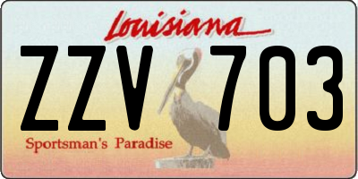 LA license plate ZZV703