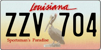 LA license plate ZZV704