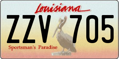 LA license plate ZZV705