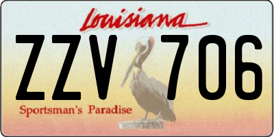 LA license plate ZZV706