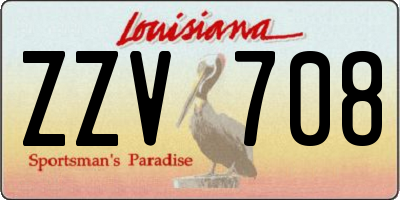 LA license plate ZZV708