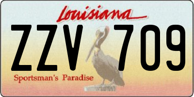 LA license plate ZZV709