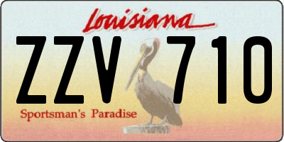 LA license plate ZZV710