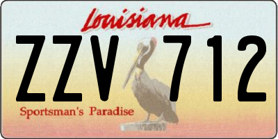 LA license plate ZZV712