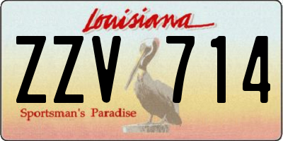 LA license plate ZZV714