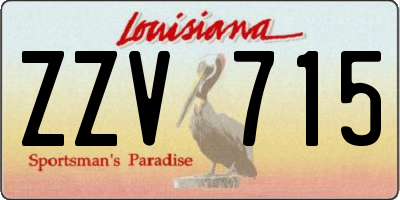 LA license plate ZZV715