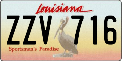 LA license plate ZZV716