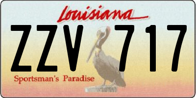 LA license plate ZZV717