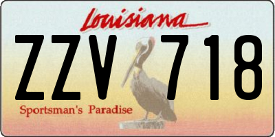 LA license plate ZZV718