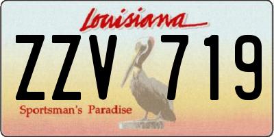 LA license plate ZZV719