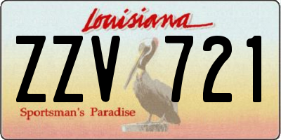 LA license plate ZZV721