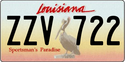 LA license plate ZZV722