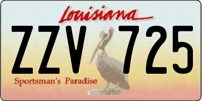 LA license plate ZZV725