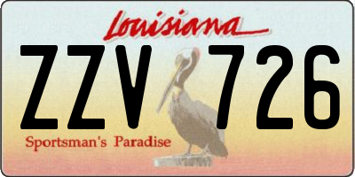 LA license plate ZZV726