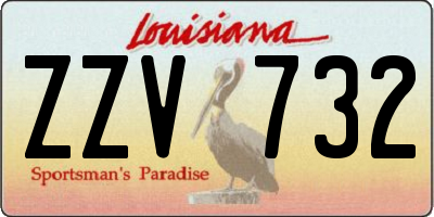 LA license plate ZZV732