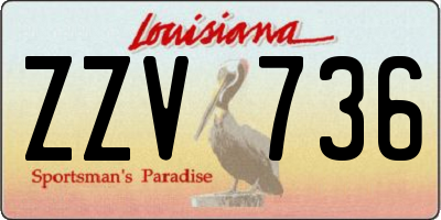 LA license plate ZZV736