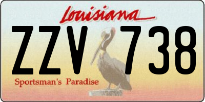 LA license plate ZZV738