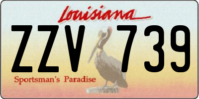 LA license plate ZZV739