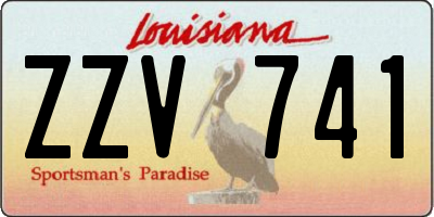 LA license plate ZZV741