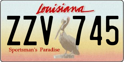 LA license plate ZZV745