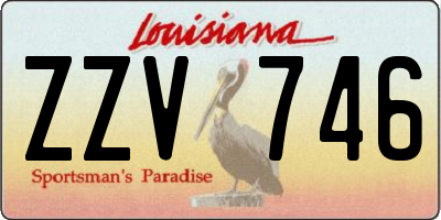 LA license plate ZZV746