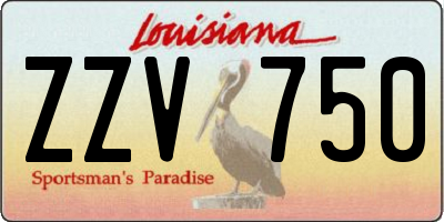 LA license plate ZZV750