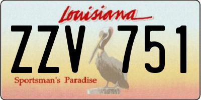 LA license plate ZZV751