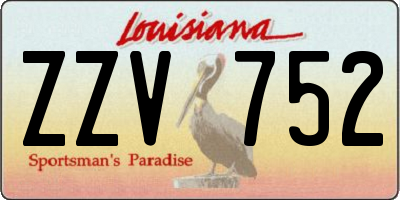 LA license plate ZZV752