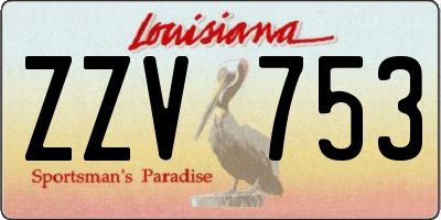 LA license plate ZZV753