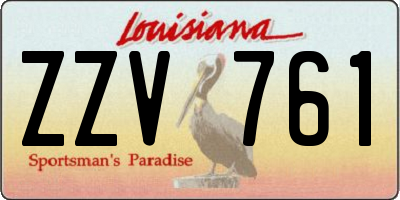 LA license plate ZZV761