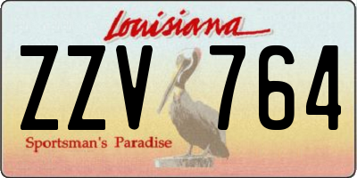 LA license plate ZZV764