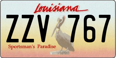 LA license plate ZZV767