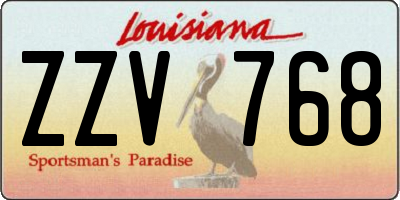 LA license plate ZZV768