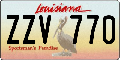 LA license plate ZZV770