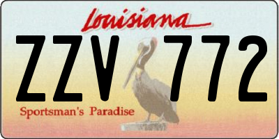 LA license plate ZZV772