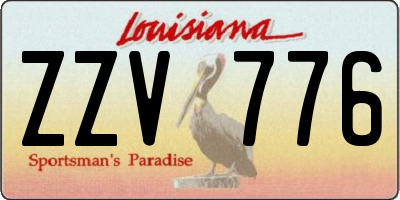 LA license plate ZZV776